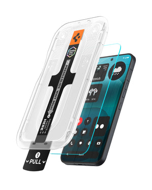 Spigen Nothing Phone 4a Pro Glas.tR EZ Fit Pro two-pack and tray