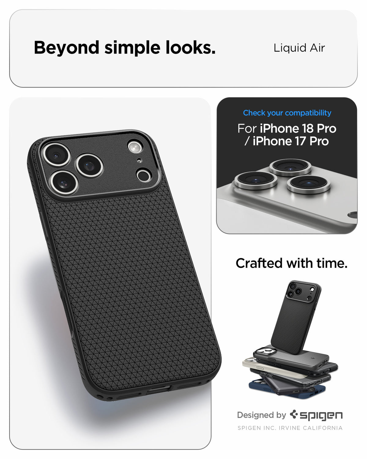 Spigen iPhone 18 Pro Liquid Air - Matte Black - feature illustration 39