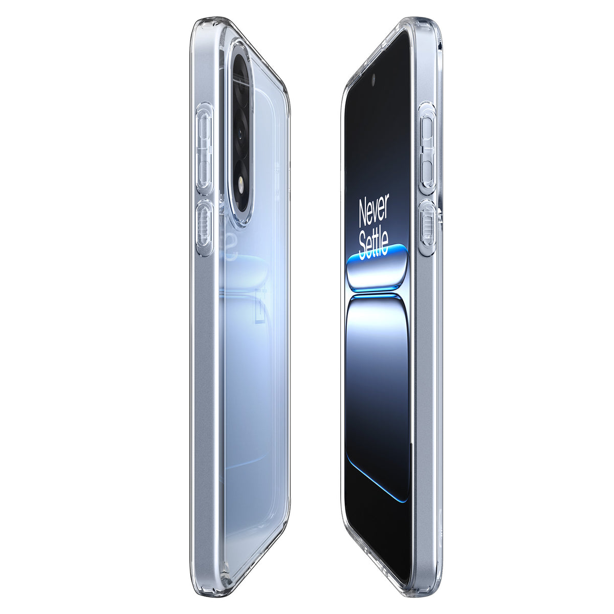 Angled front and back views of OnePlus Nord 5 5G with Spigen Ultra Hybrid