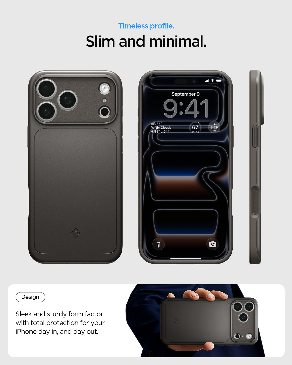 Spigen iPhone 18 Pro Thin Fit (MagFit) - Gunmetal - feature illustration 49