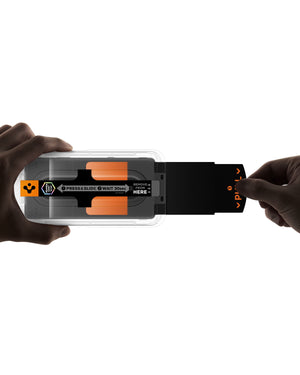 Pulling the guide from the Xperia 10 EZ Fit Pro alignment tray