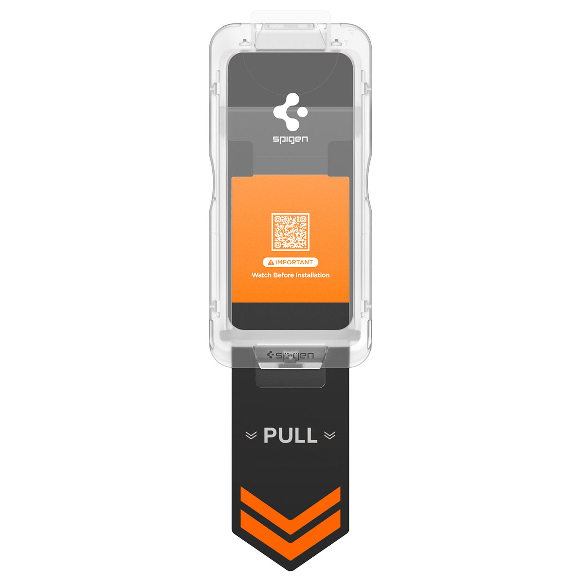 Spigen Galaxy S26 Plus EZ Fit Pro HD Privacy – tray with pull tab extended