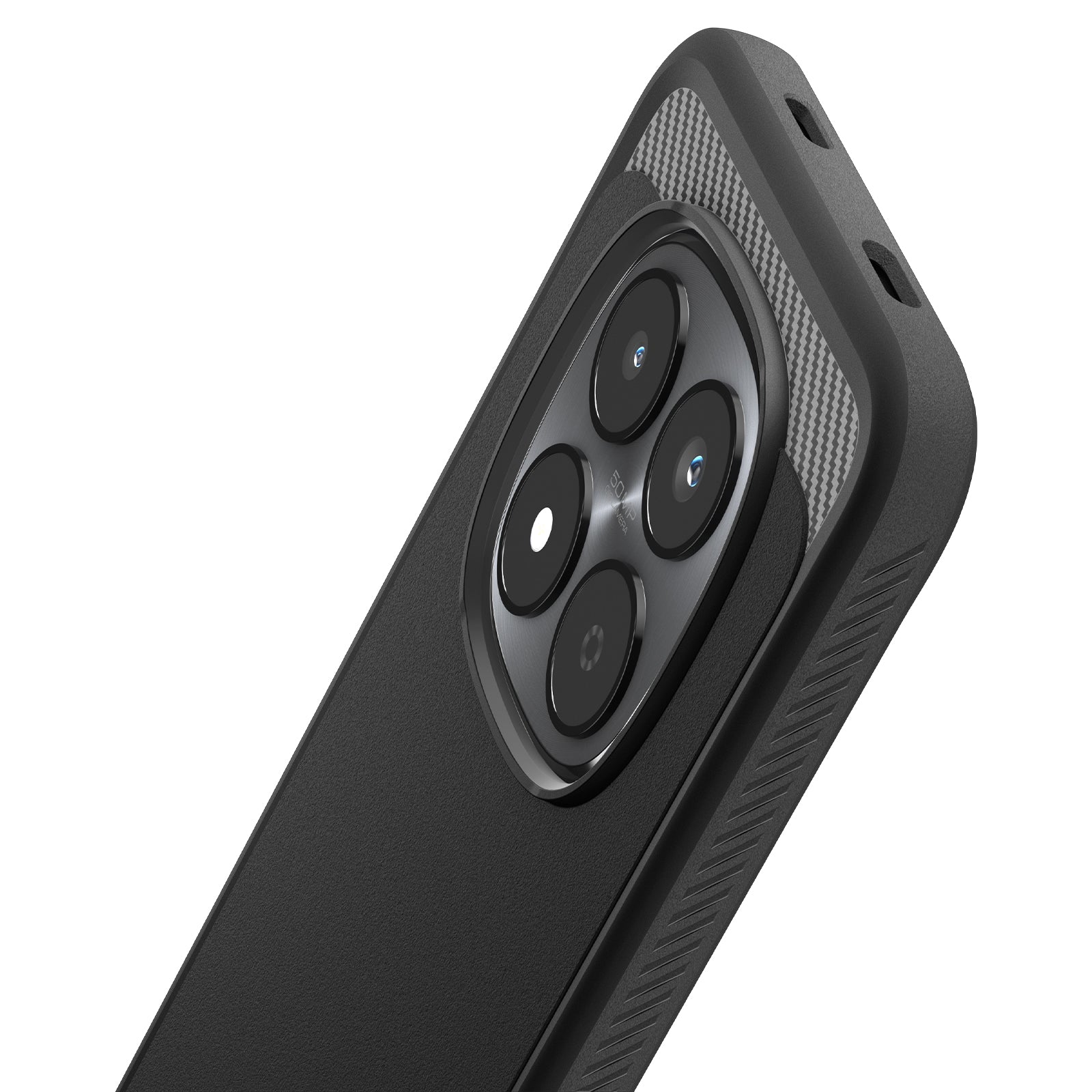 Close angled camera view of the Redmi Note 15 Pro 5G Rugged Armor case