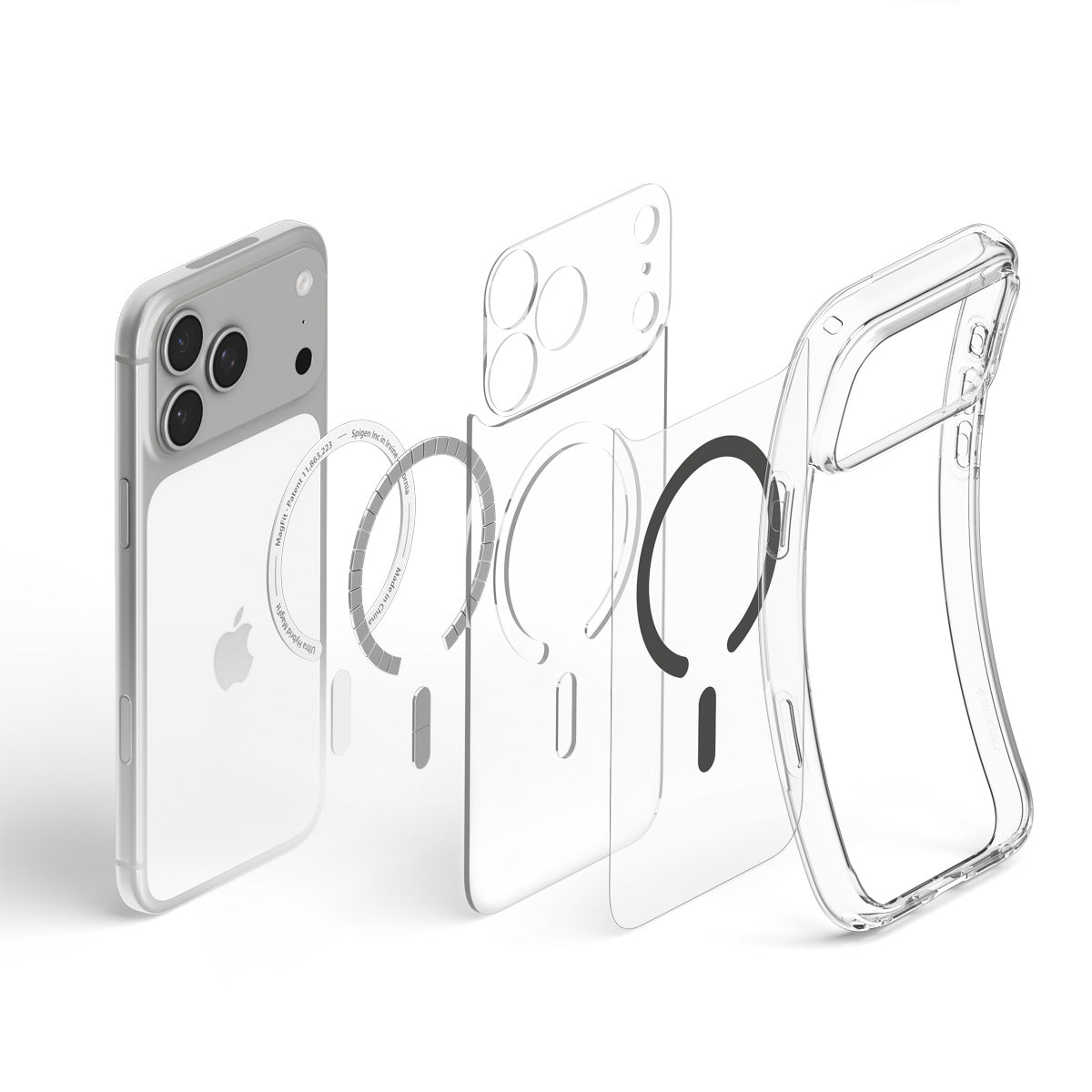 Spigen iPhone 18 Pro Ultra Hybrid (MagFit) - Clear Graphite - case detail 30