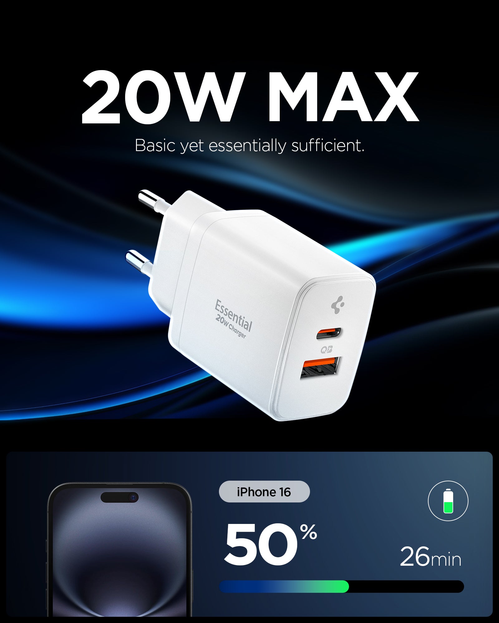 EE202EU USB-C and USB-A dual-port charging
