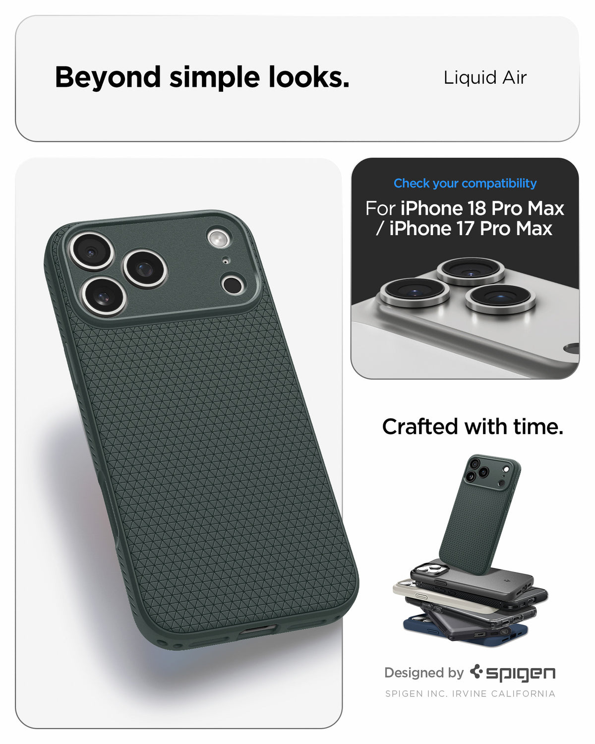 Spigen iPhone 18 Pro Max Liquid Air - Abyss Green - feature illustration 54