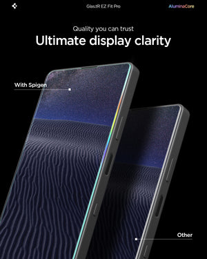 Xperia 10 clear glass protector showing display clarity