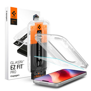 Spigen iPhone 18 Pro Max GLAS.tR EZ Fit Pro 1 Pack with one clear protector, alignment tray and retail box