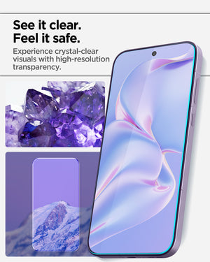 Clear viewing graphic for Spigen OnePlus 15 screen protector
