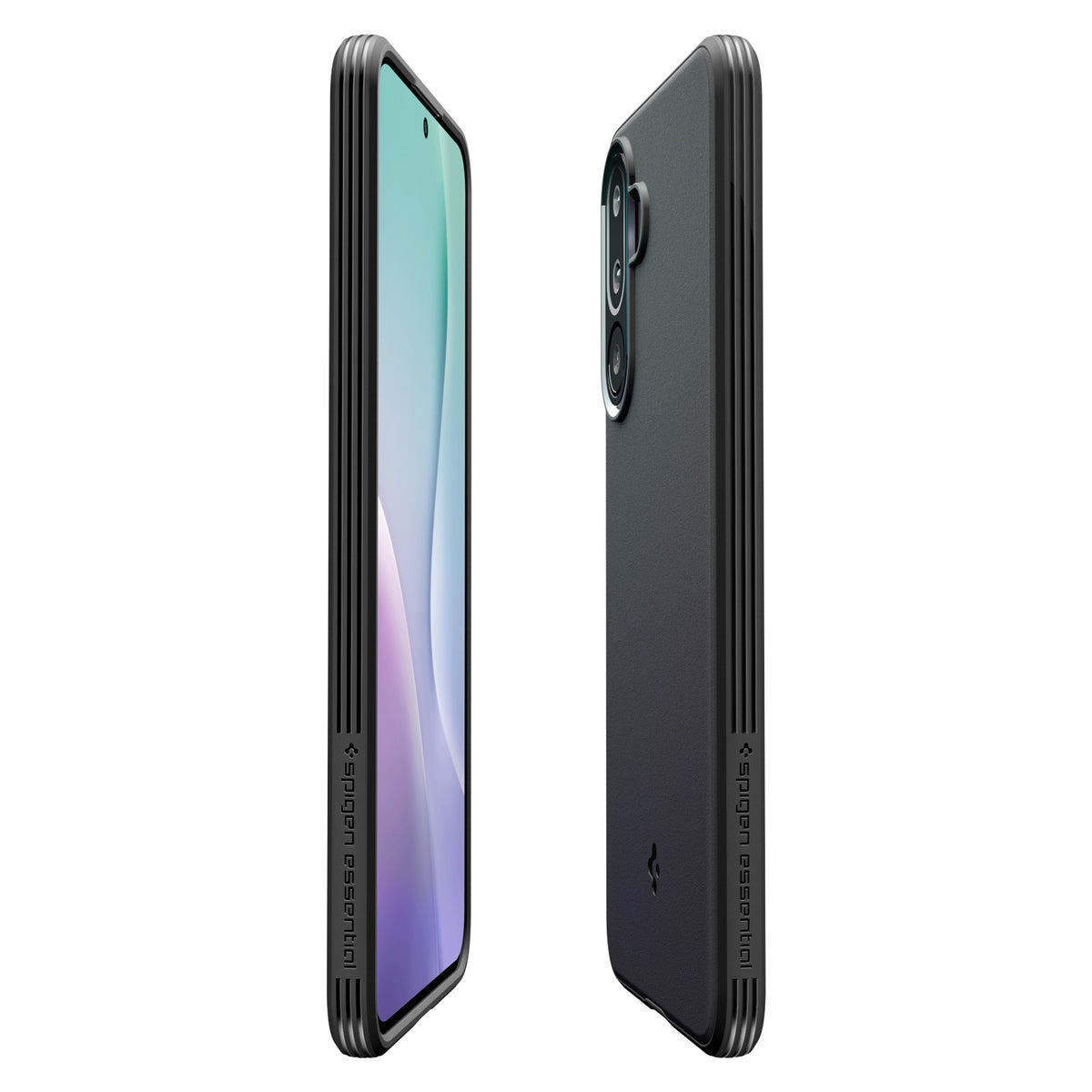 Spigen Galaxy M56 5G Case – Essential Sand Blast — Matte Black, fitted side profile