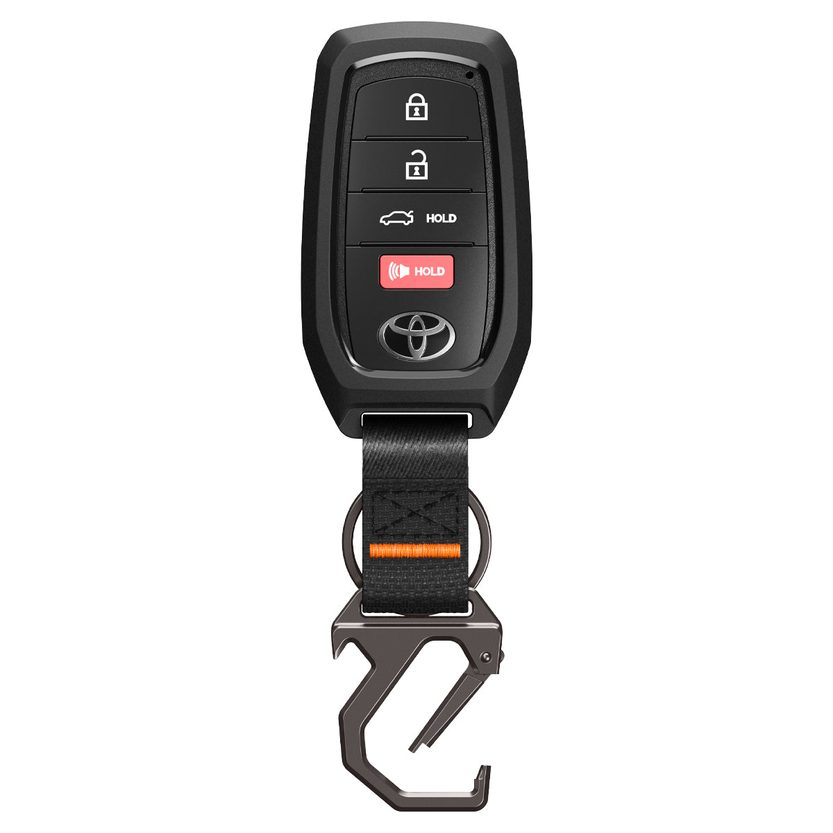 Spigen TK100 Toyota key fob front and back view