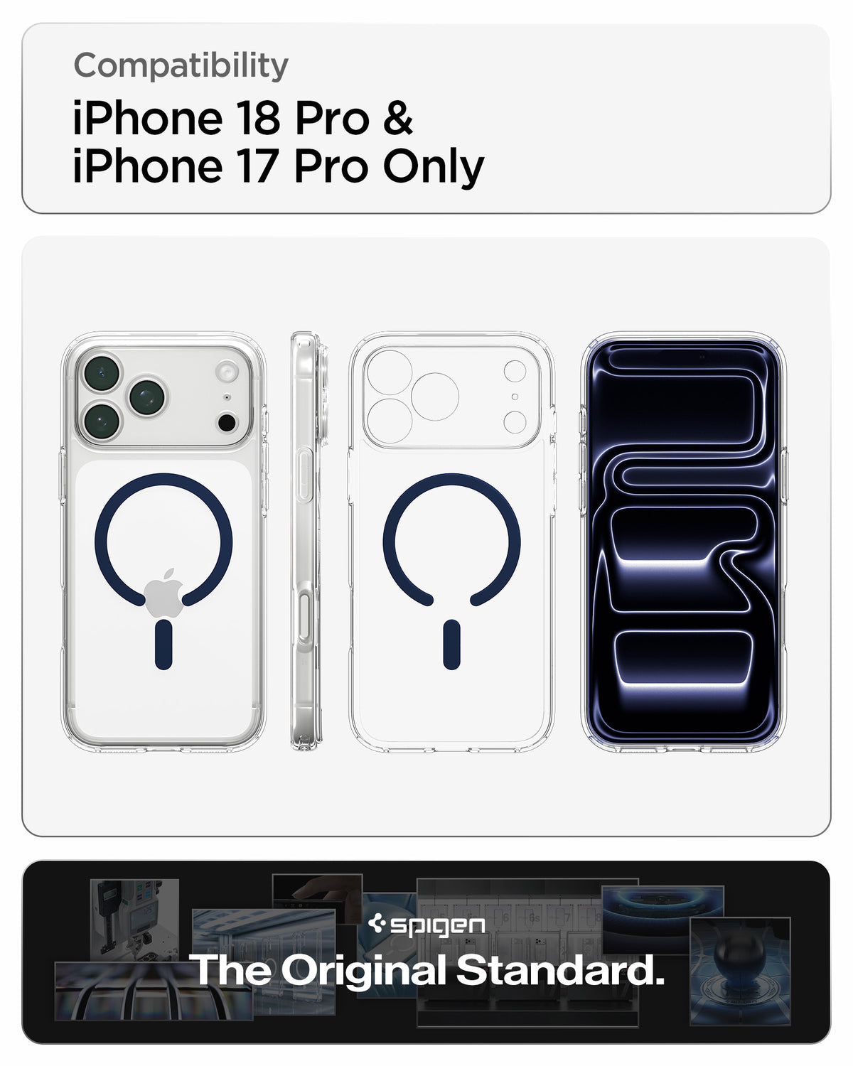 Spigen iPhone 18 Pro Ultra Hybrid (MagFit) - Clear Deep Blue - feature illustration 70