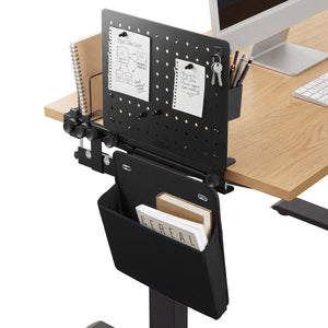 Spigen LD406 clamp-on desk pegboard organizer with rail, side pouch and accessories