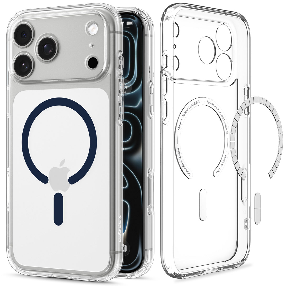 Spigen iPhone 18 Pro Ultra Hybrid (MagFit) - Clear Deep Blue - product view 1