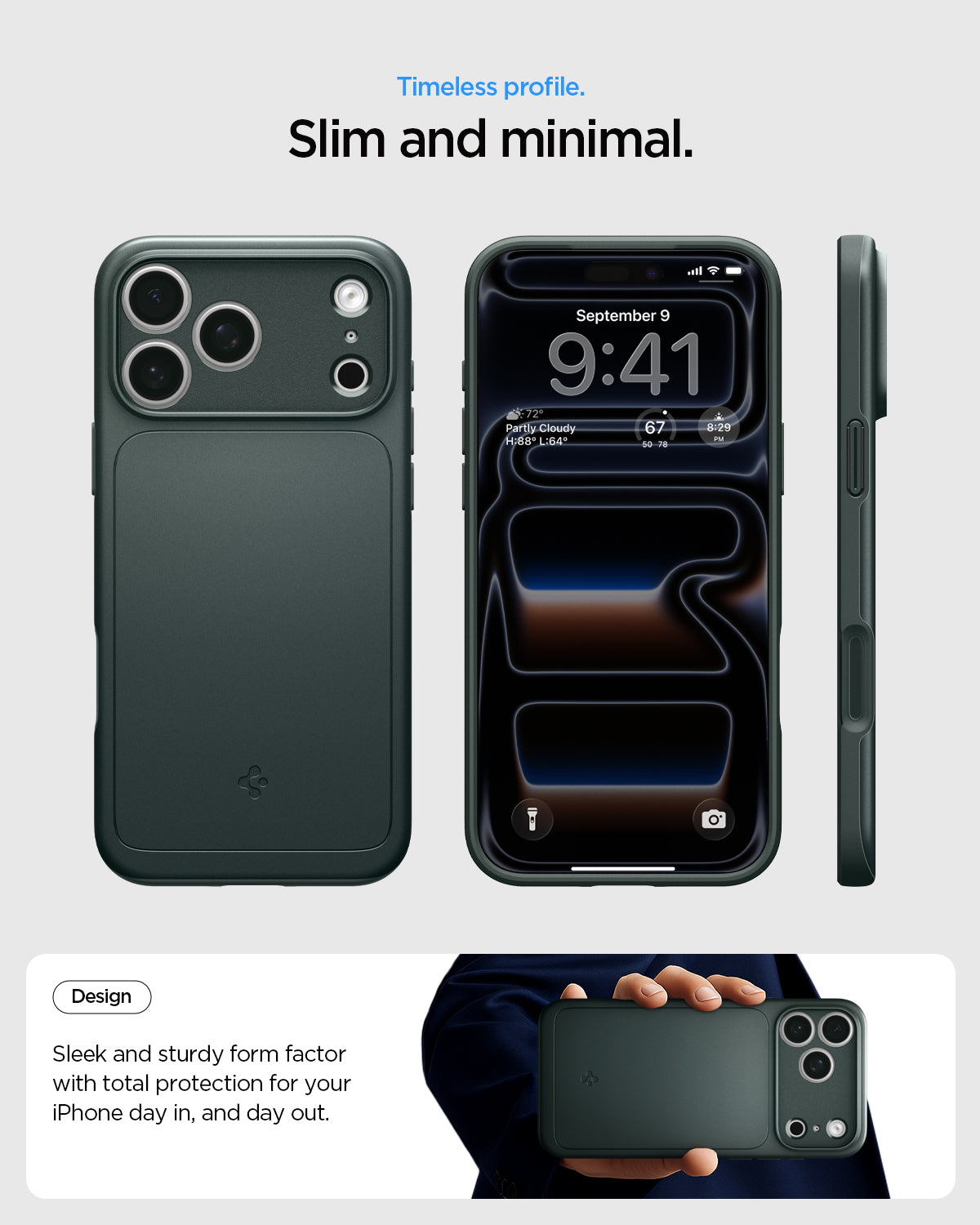 Spigen iPhone 18 Pro Thin Fit (MagFit) - Abyss Green - feature illustration 42