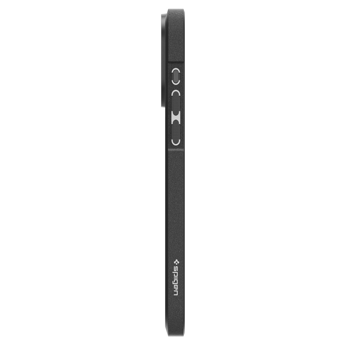 Spigen iPhone 15 Pro Core Armor case in Matte Black - side profile with action and volume button covers