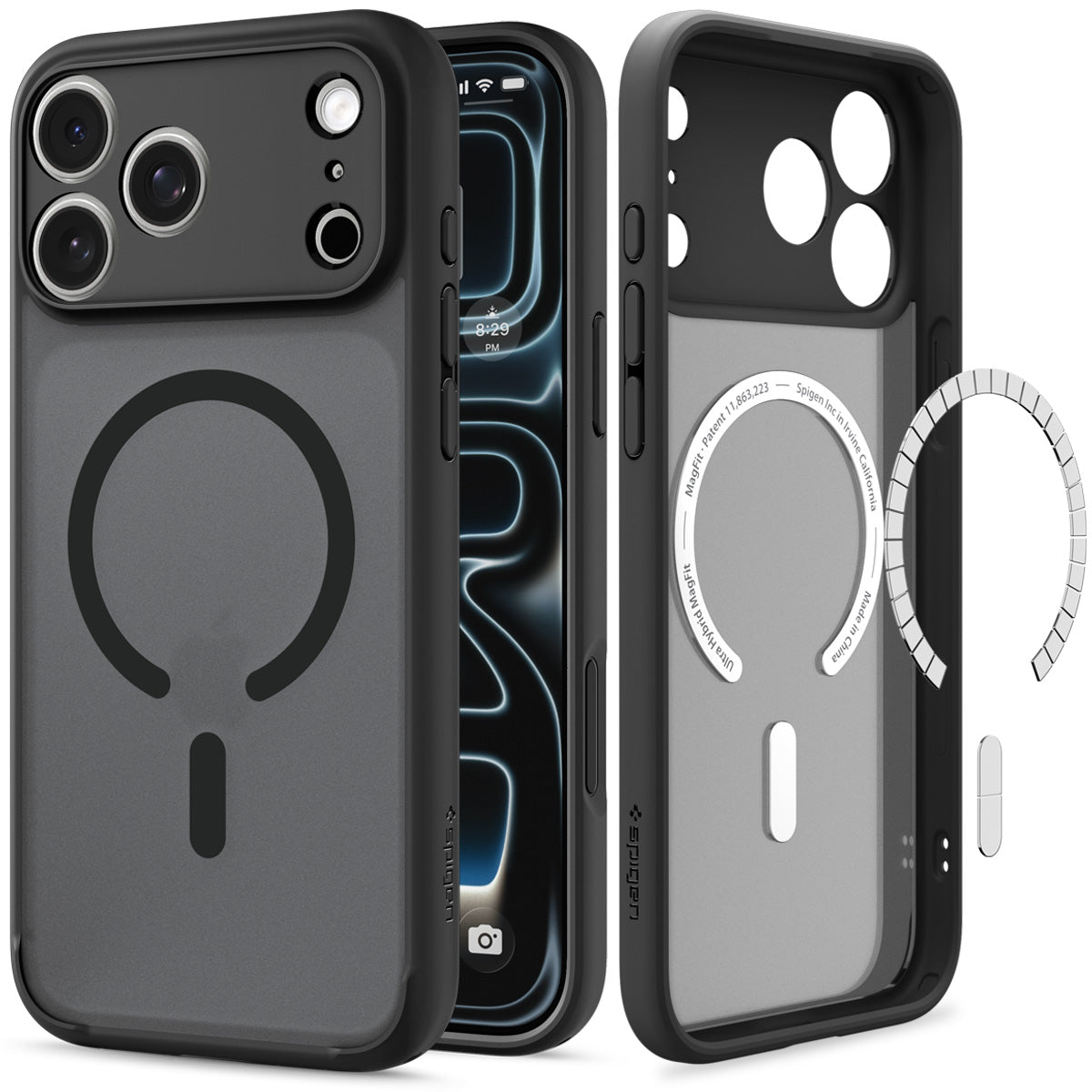 Spigen iPhone 18 Pro Ultra Hybrid Matte (MagFit) - Frost Black - product view 1