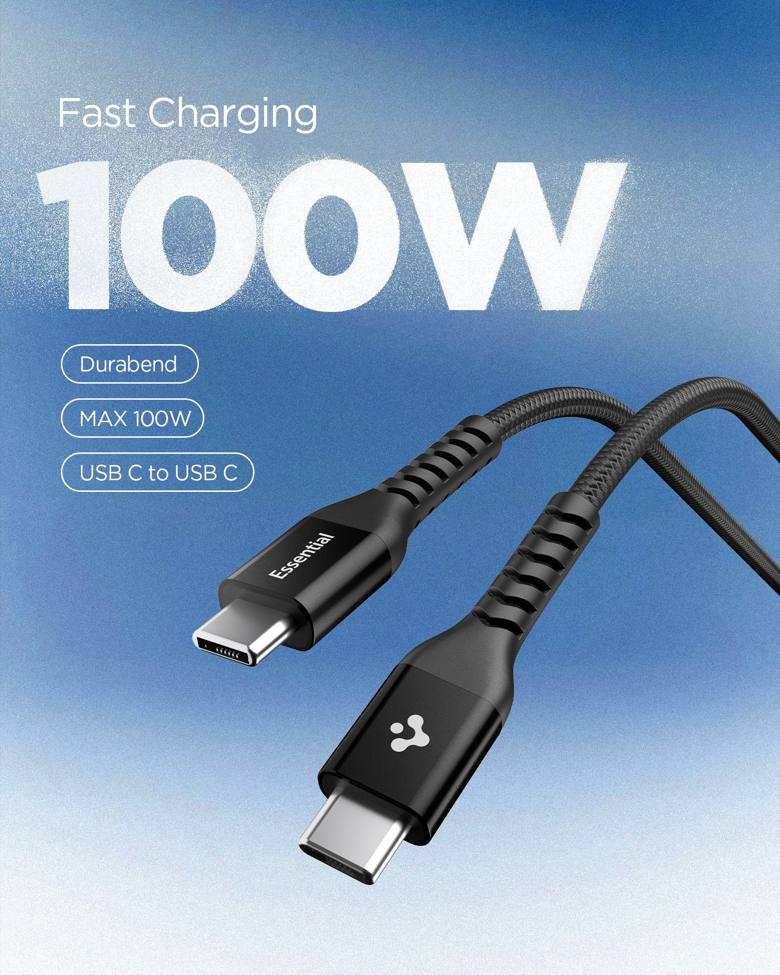 Black Spigen EB10010CCA 100W cable feature 2: 100W charging specification