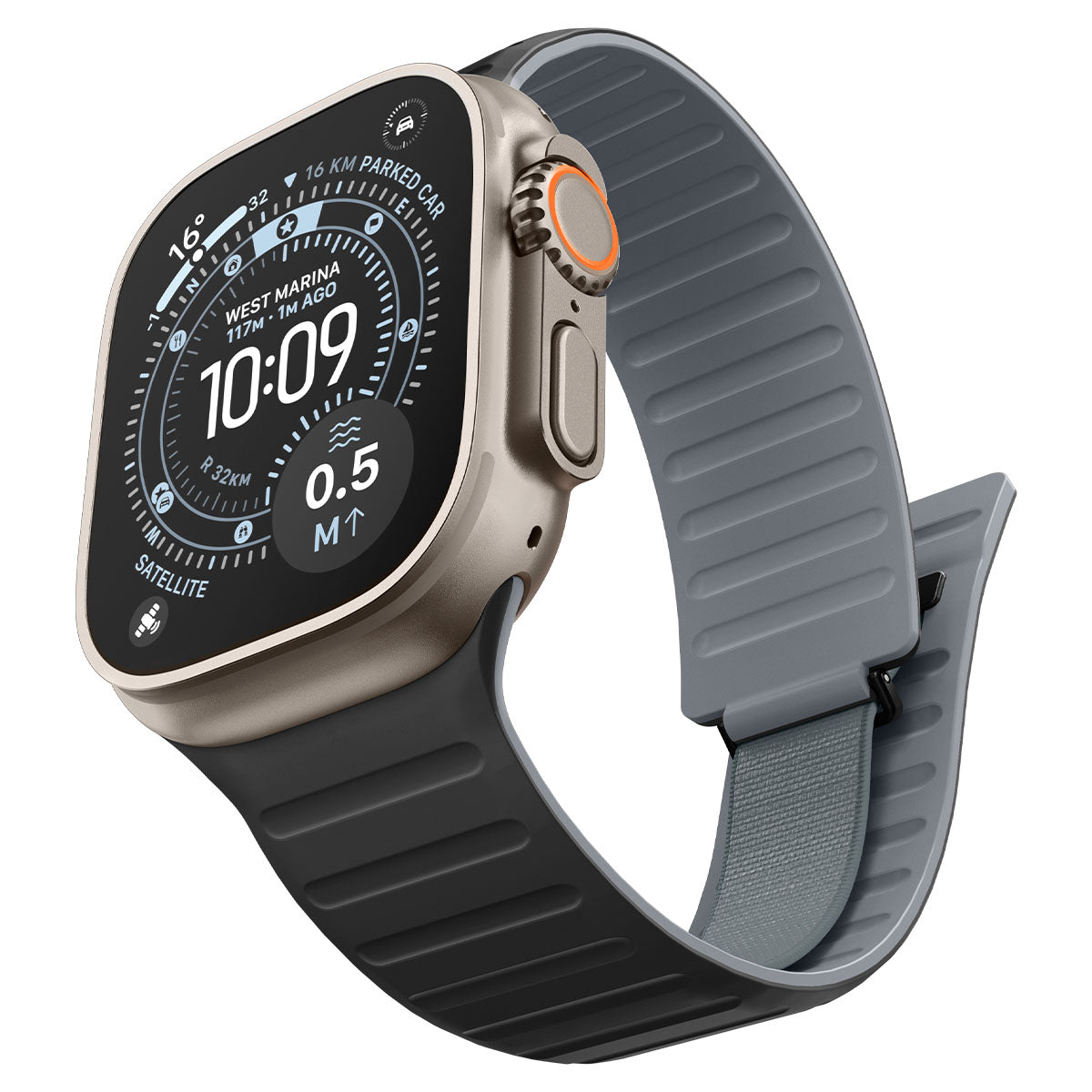 Active Black Gray Athlex Air M Apple Watch band product view 02