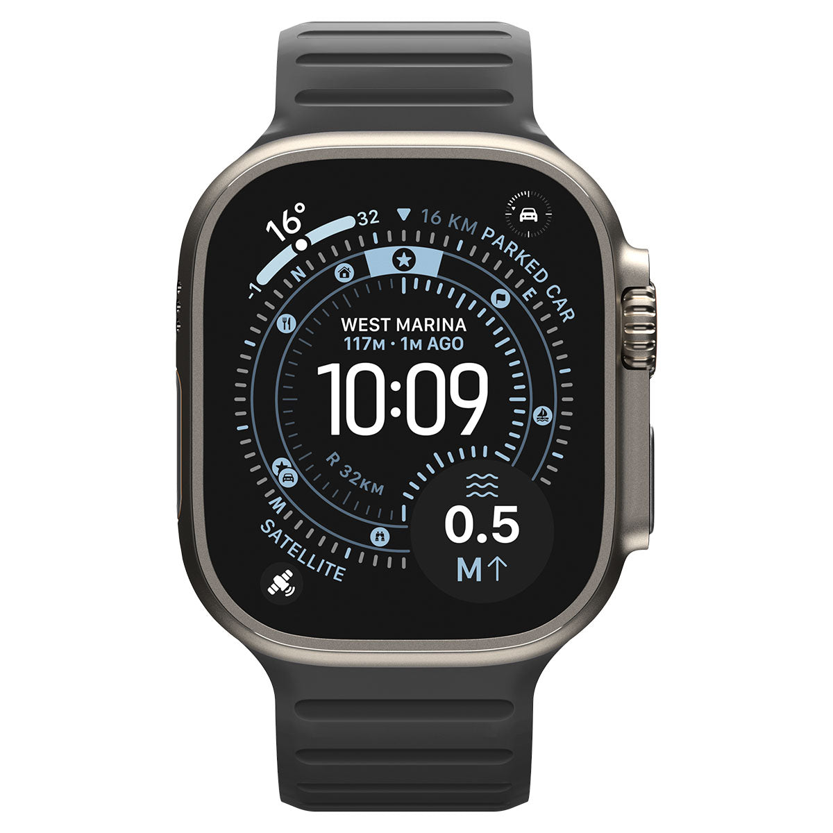 Active Black Gray Athlex Air M Apple Watch band product view 01