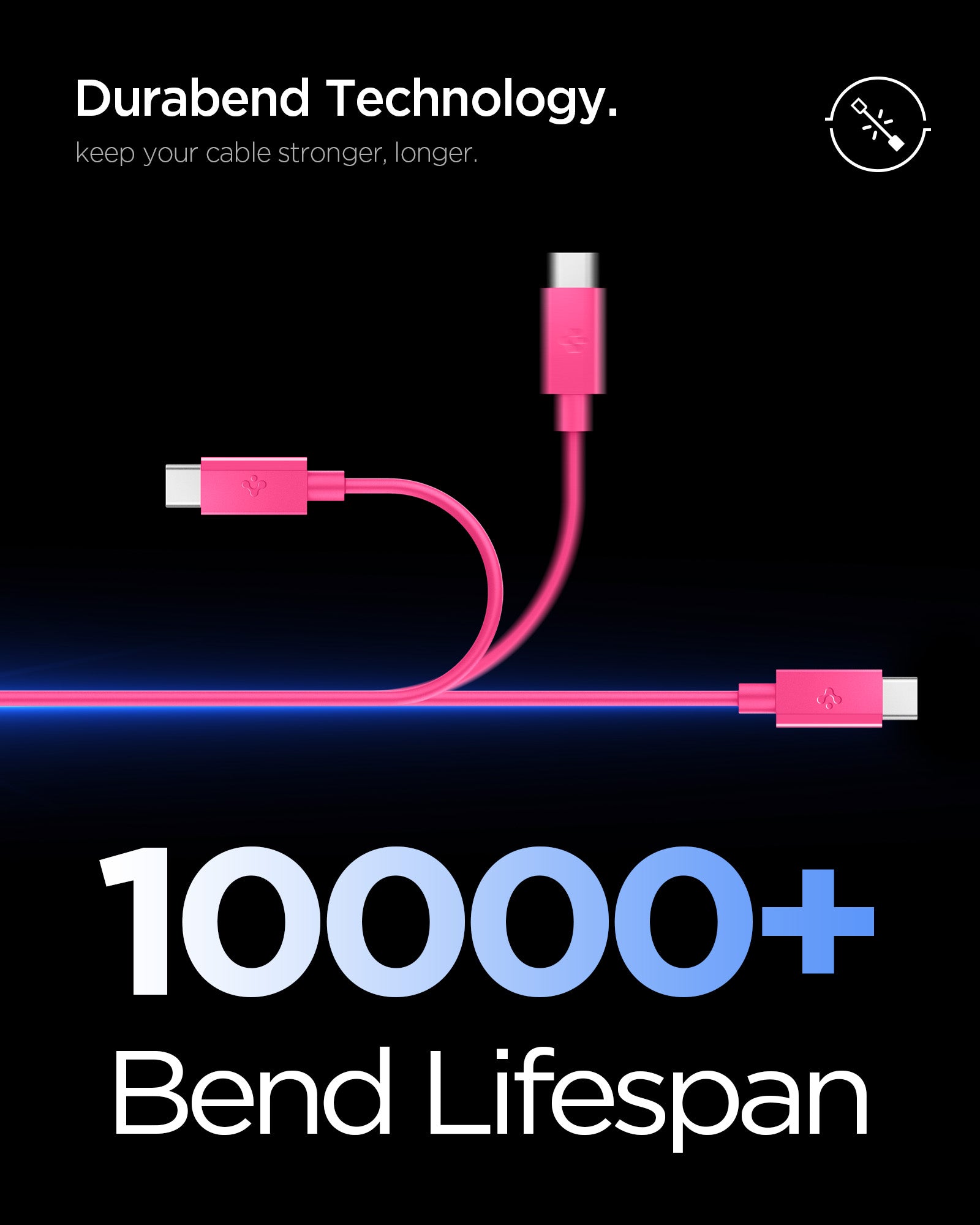 Pink Spigen EB6010CC 60W cable feature 3: smart charging control