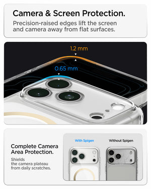 Spigen iPhone 18 Pro Ultra Hybrid (MagFit) - Clear Gold - feature illustration 76