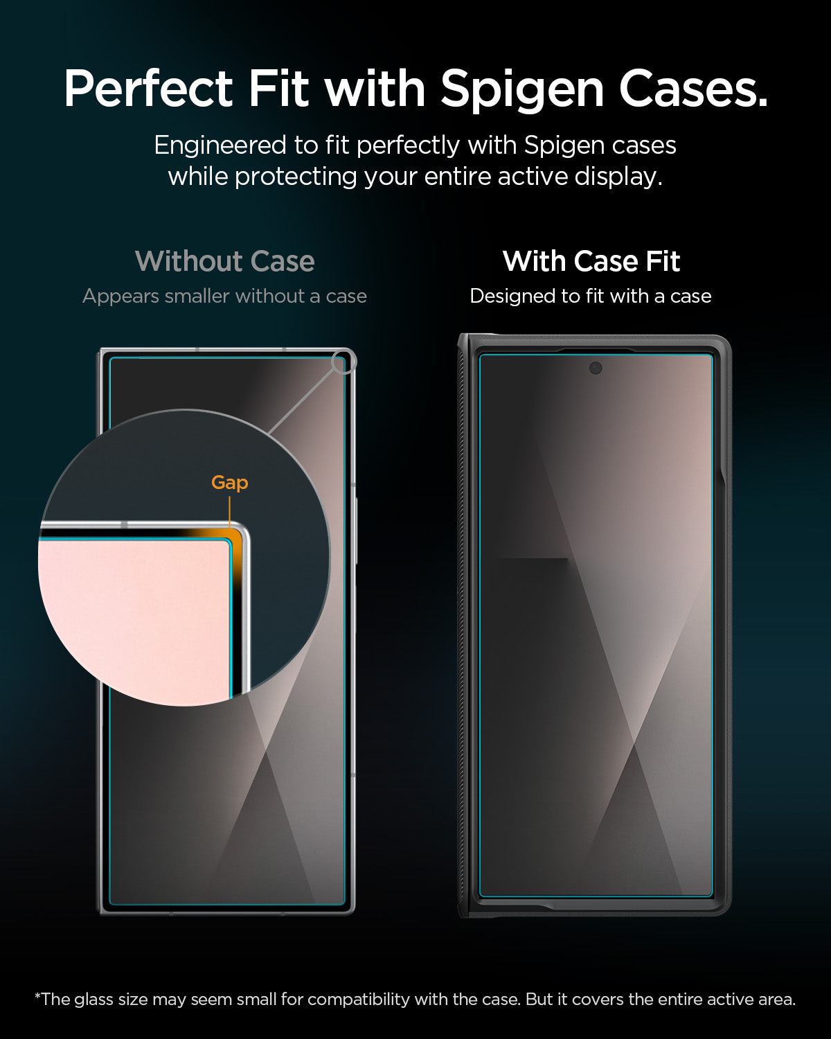 Case-friendly fit of the Galaxy Z Fold privacy screen protector