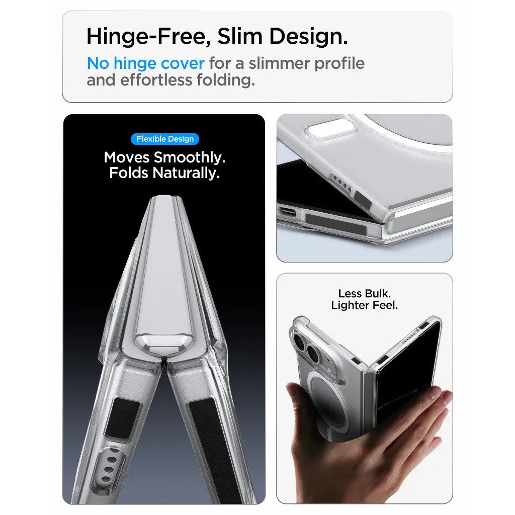 Spigen iPhone Duo Air Skin MagFit open-hinge design and slim folding profile