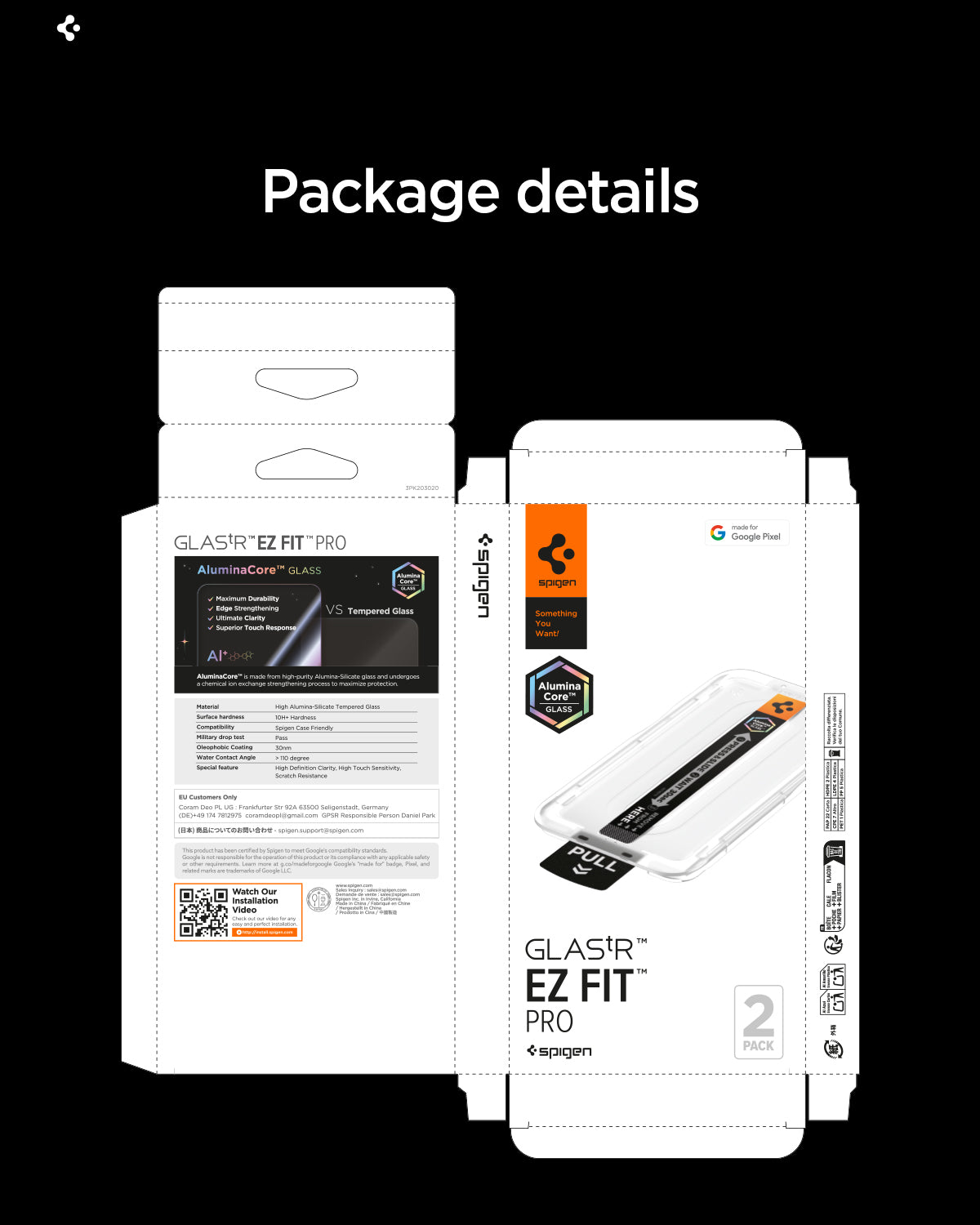 Spigen Pixel 10a Screen Protector GLAS.tR EZ Fit Pro (2P) view 18