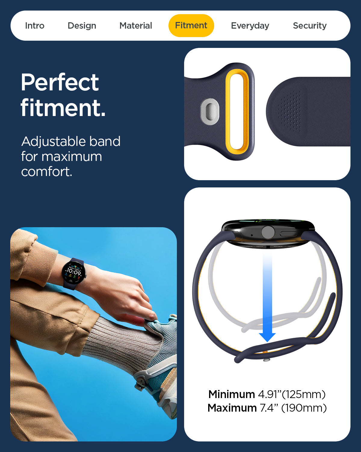 Spigen Google Pixel Watch 5 (41mm) Band – Nano Pop - Blueberry Navy - official image 8