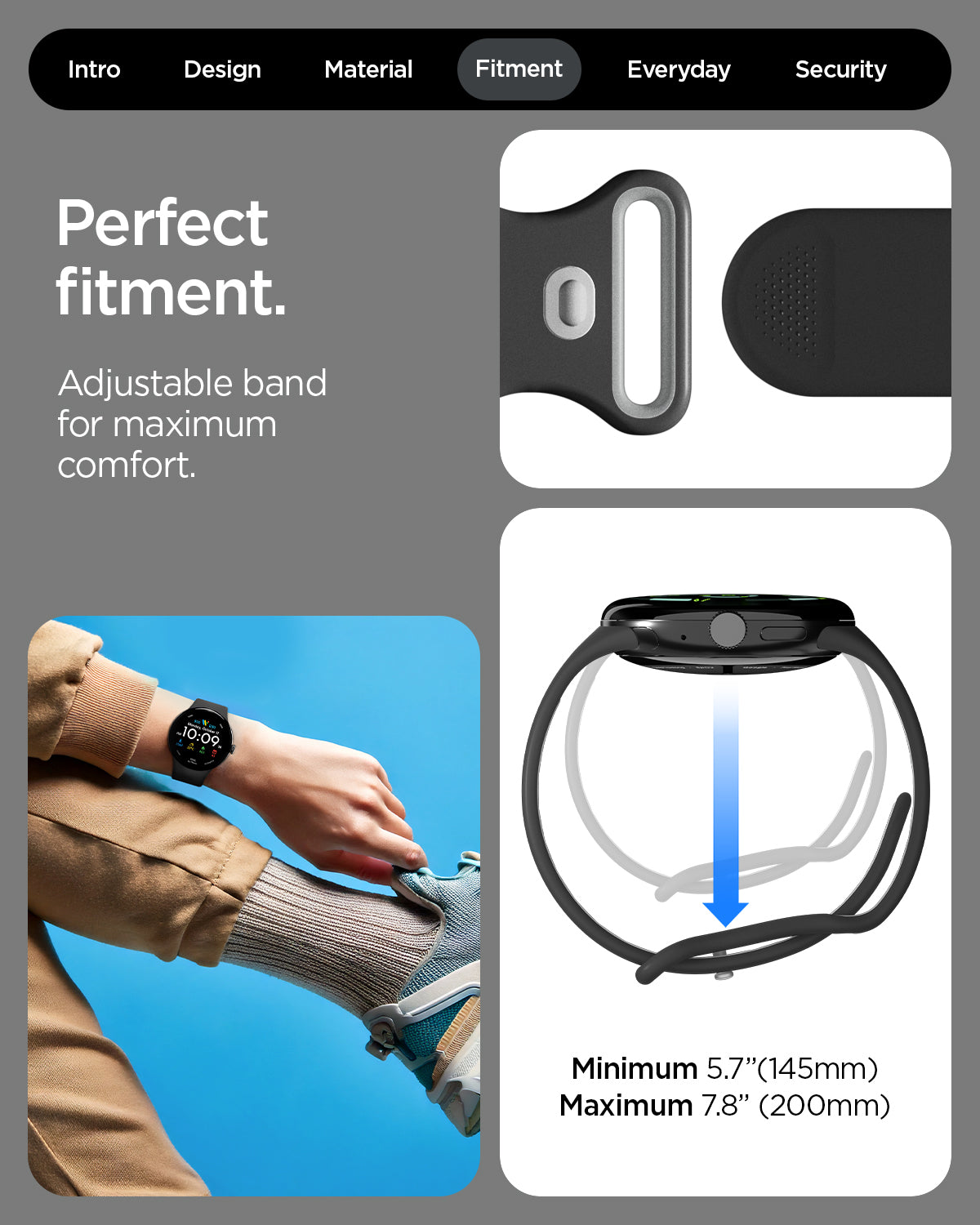 Spigen Google Pixel Watch 5 (45mm) Band – Nano Pop - Black Sesame - official image 8
