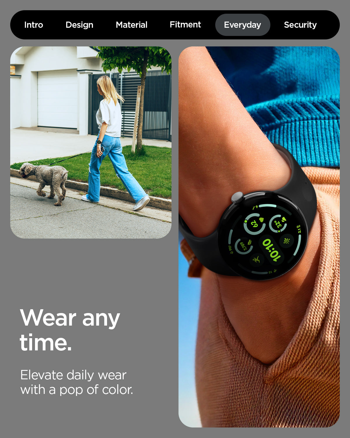 Spigen Google Pixel Watch 5 (45mm) Band – Nano Pop - Black Sesame - official image 9