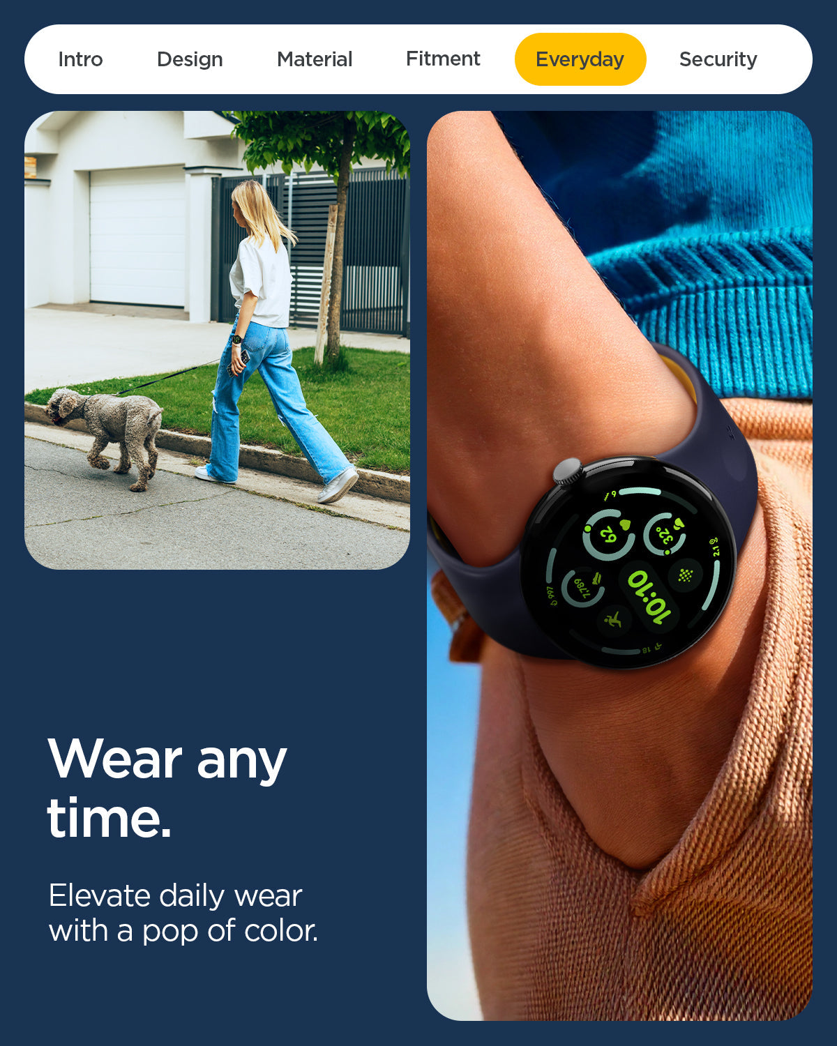 Spigen Google Pixel Watch 5 (45mm) Band – Nano Pop - Blueberry Navy - official image 9