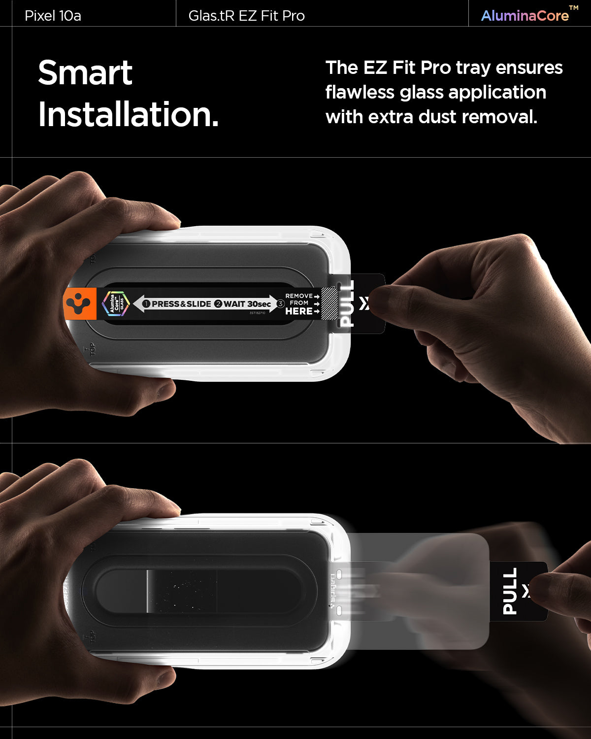 Spigen Pixel 10a Screen Protector GLAS.tR EZ Fit Pro (2P) view 17