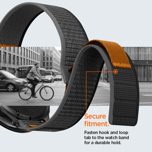 Spigen Garmin 22mm Quick Release Watch Band – Athlex Air — Active Black Orange, fit, construction or use view 25