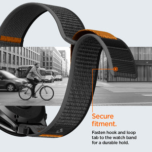 Spigen Garmin 22mm QuickFit Watch Band – Athlex Air — Active Black Orange, fit, construction or use view 12