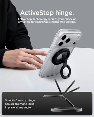 Dual-hinge adjustment feature of Spigen O-Mag OM108