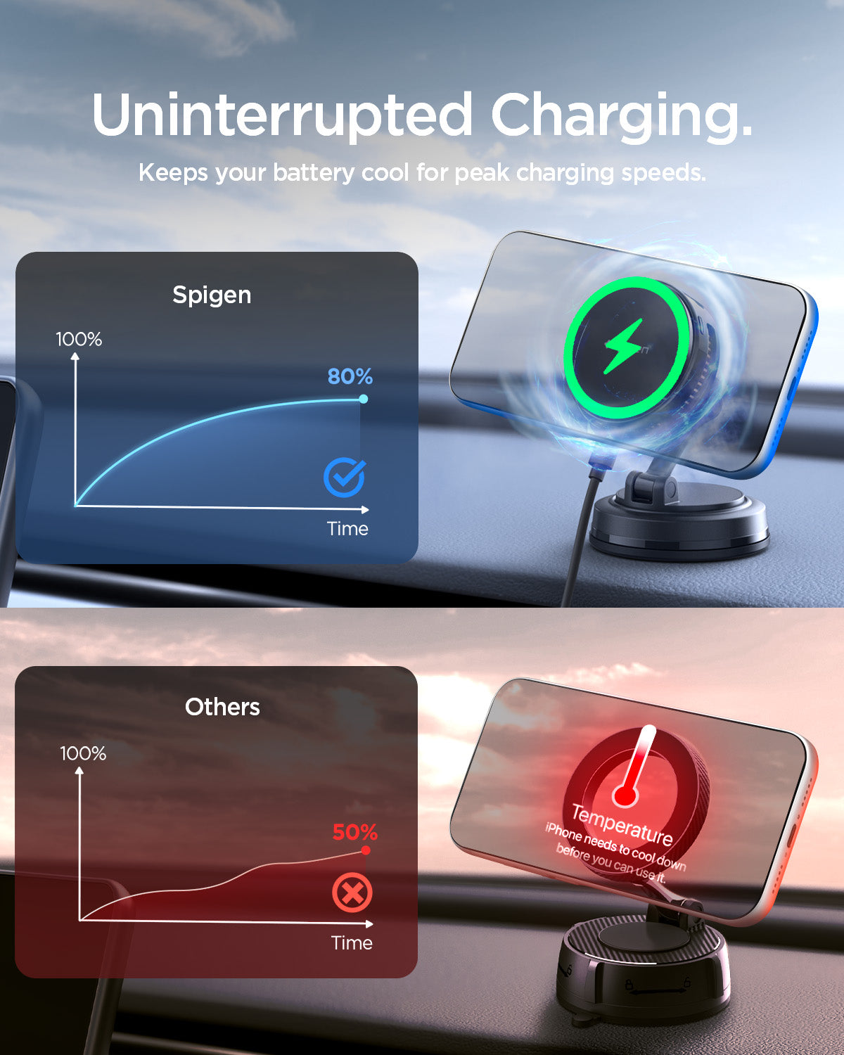 Spigen Universal Dashboard Wireless Charger – PLT100 (MagFit) — fit, construction or installation view 11
