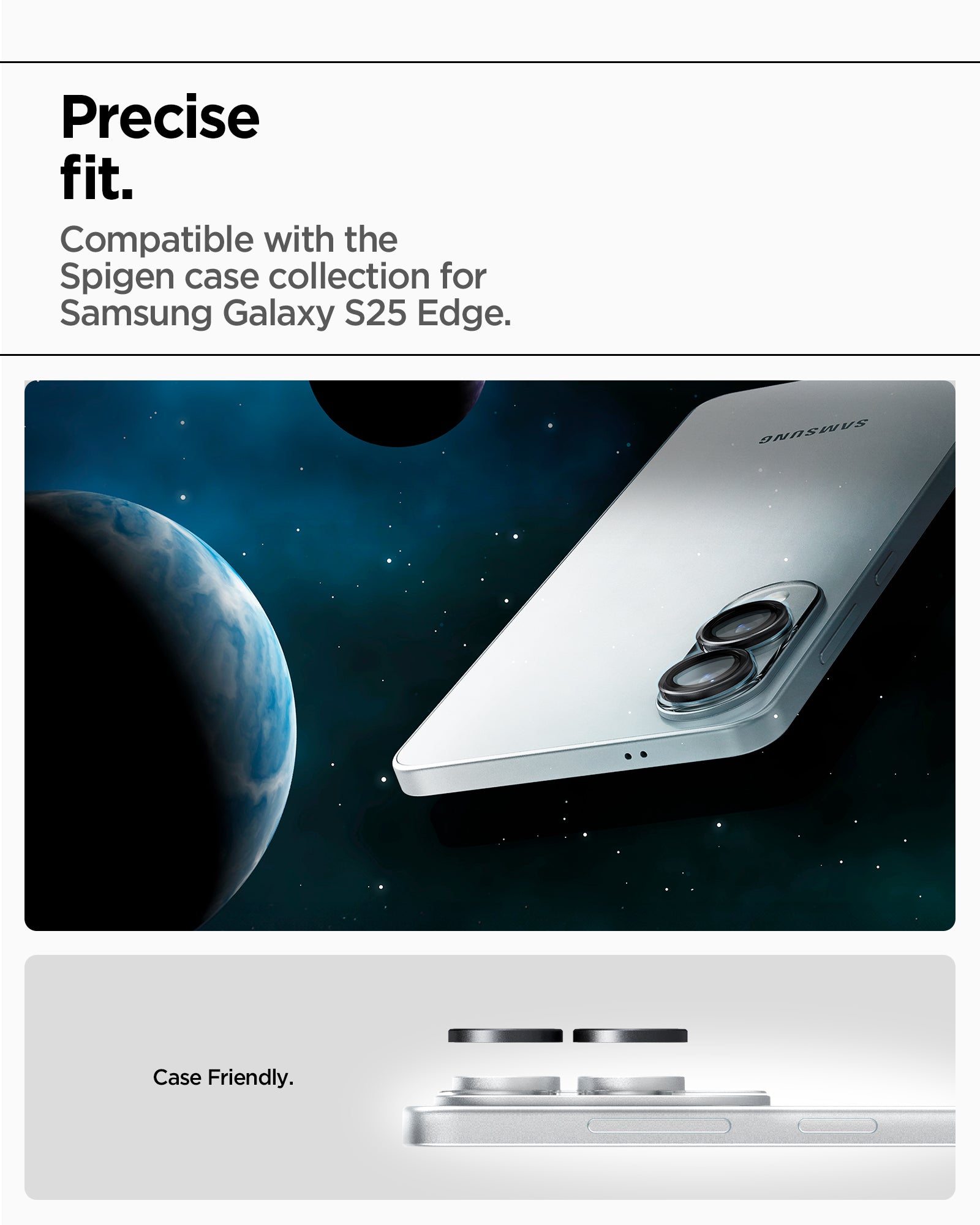 Spigen Samsung Galaxy S25 Edge Lens Protector Optik Pro EZ Fit [2 Pack] view 8