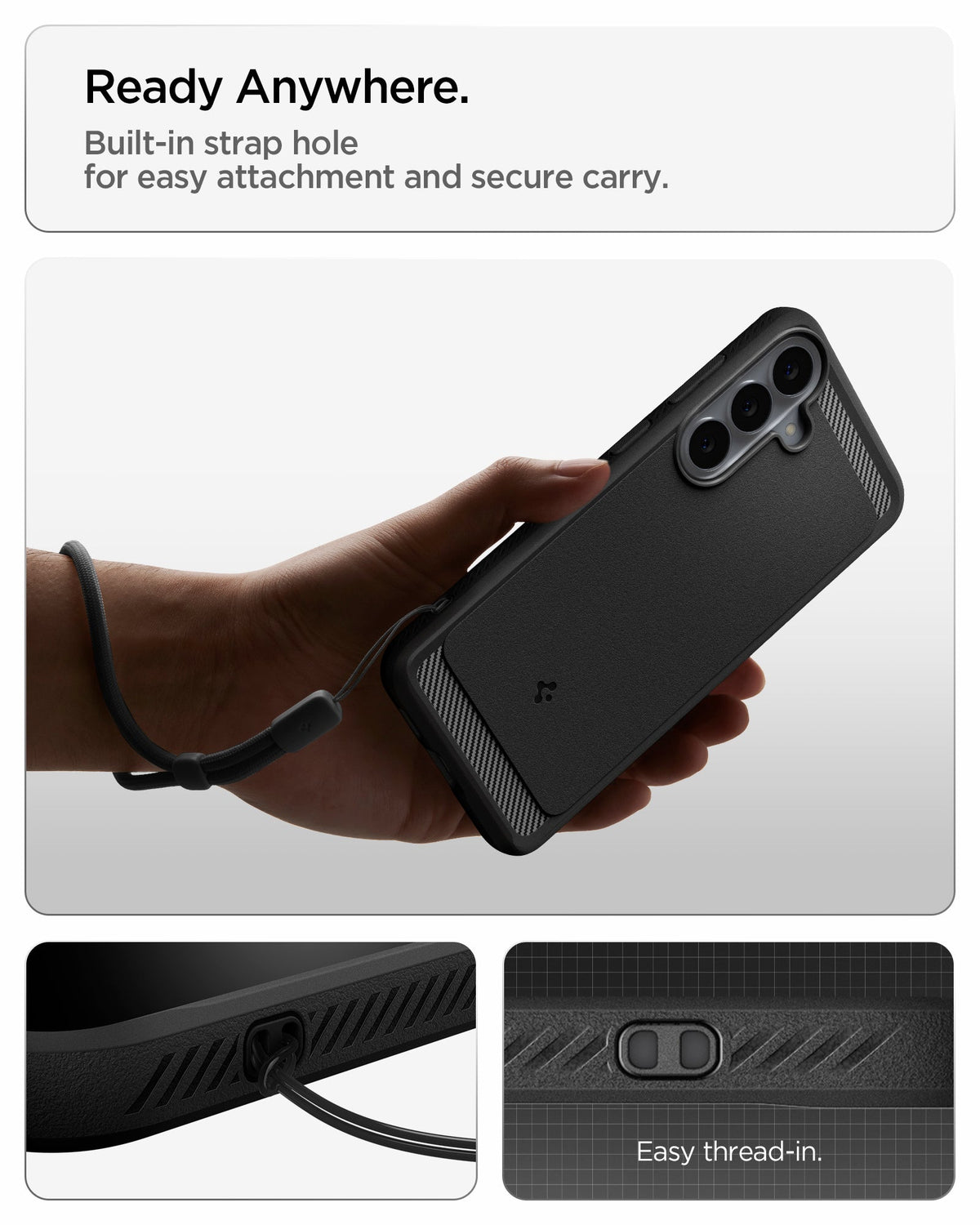 Spigen Galaxy S26 FE Case + Screen Protector – Rugged Armor installation or package detail 10