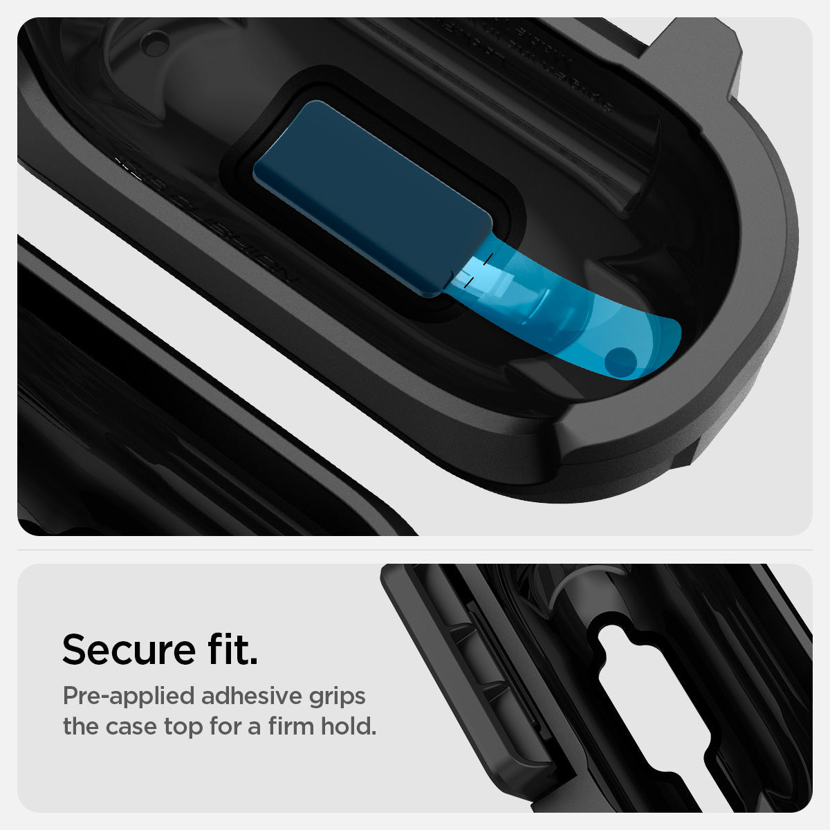 Spigen Lock Fit AirPods 5 and AirPods 4 case in Matte Black view 16