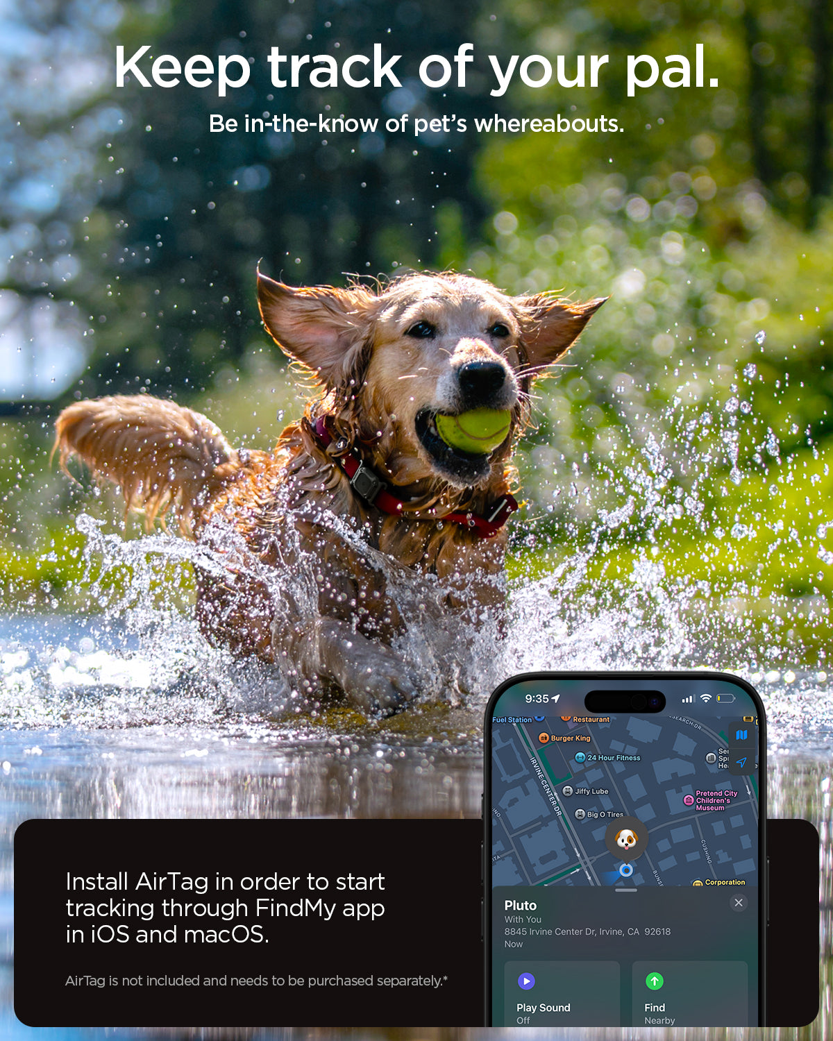 Spigen AirTag 2/1 Accessory Tough Armor IP Pet Collar Mount (Waterproof, 2026 / 2021 Compatible) view 4