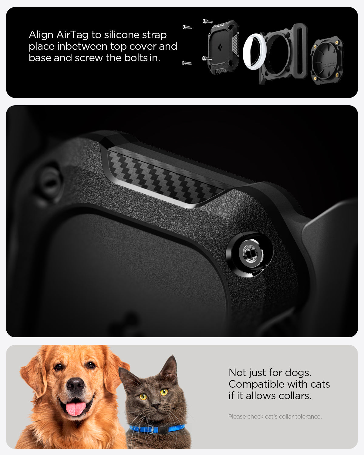 Spigen AirTag 2/1 Accessory Tough Armor IP Pet Collar Mount (Waterproof, 2026 / 2021 Compatible) view 7