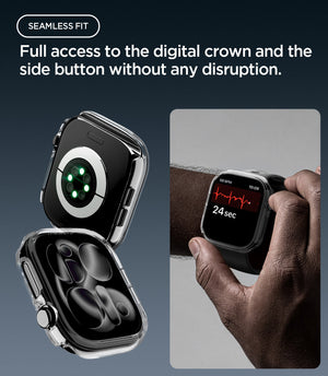 Spigen Apple Watch Series 12 42mm Thin Fit Crystal Clear – Digital Crown and side-button access