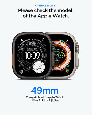 ACS05463 - Apple Watch Ultra Series (49mm) Case Liquid Air Pro in black showing please check the model of the Apple Watch. Compatible with Apple Watch Ultra 3,Ultra 2, Ultra.