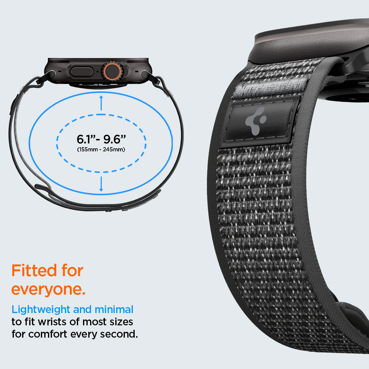 Active Black Gray Spigen Athlex Air 2 Apple Watch band product and feature view 13