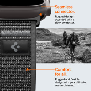 Active Black Gray Spigen Athlex Air 2 Apple Watch band product and feature view 16