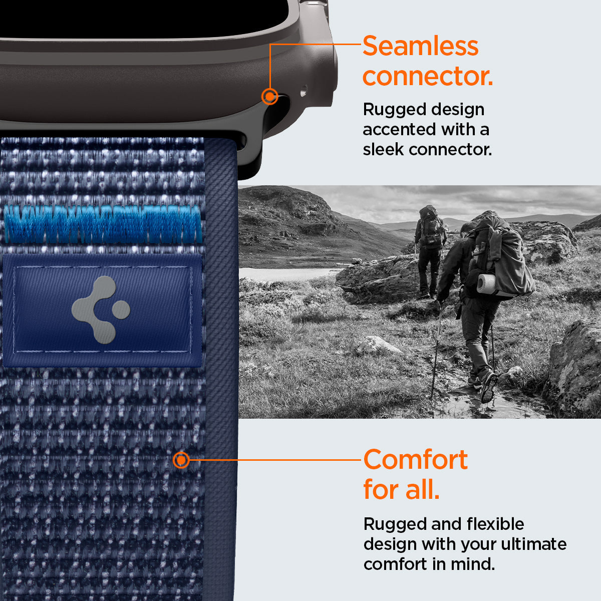 Active Navy Blue Spigen Athlex Air 2 Apple Watch band product and feature view 16