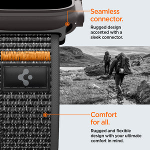 Active Black Orange Spigen Athlex Air 2 Apple Watch band product and feature view 16