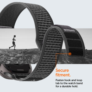 Active Black Gray Spigen Athlex Air 2 Apple Watch band product and feature view 17